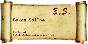 Bakos Sába névjegykártya