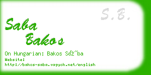 saba bakos business card